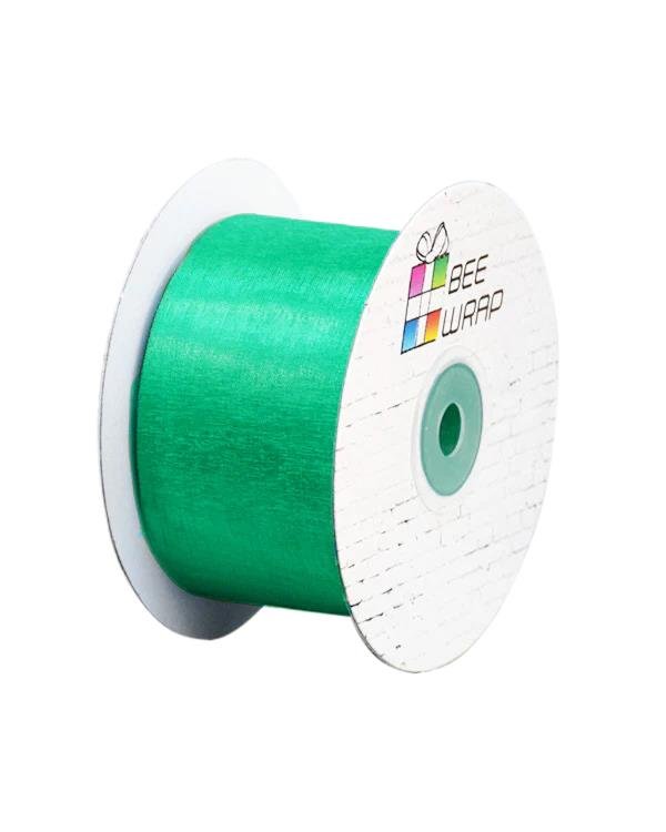 Cut Edge Organza Ribbon 50mm X 50meters Emerald - PackQueen