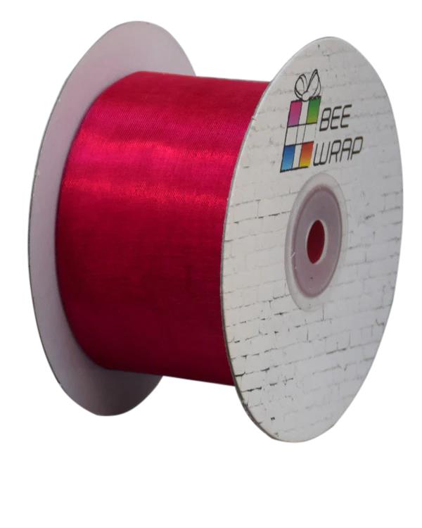 Cut Edge Organza Ribbon 50mm X 50meters Hot Pink - PackQueen