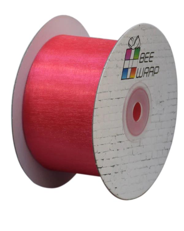 Cut Edge Organza Ribbon 50mm X 50meters Peach - PackQueen