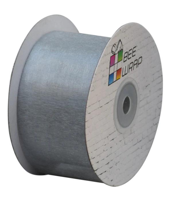 Cut Edge Organza Ribbon 50mm X 50meters Silver - PackQueen