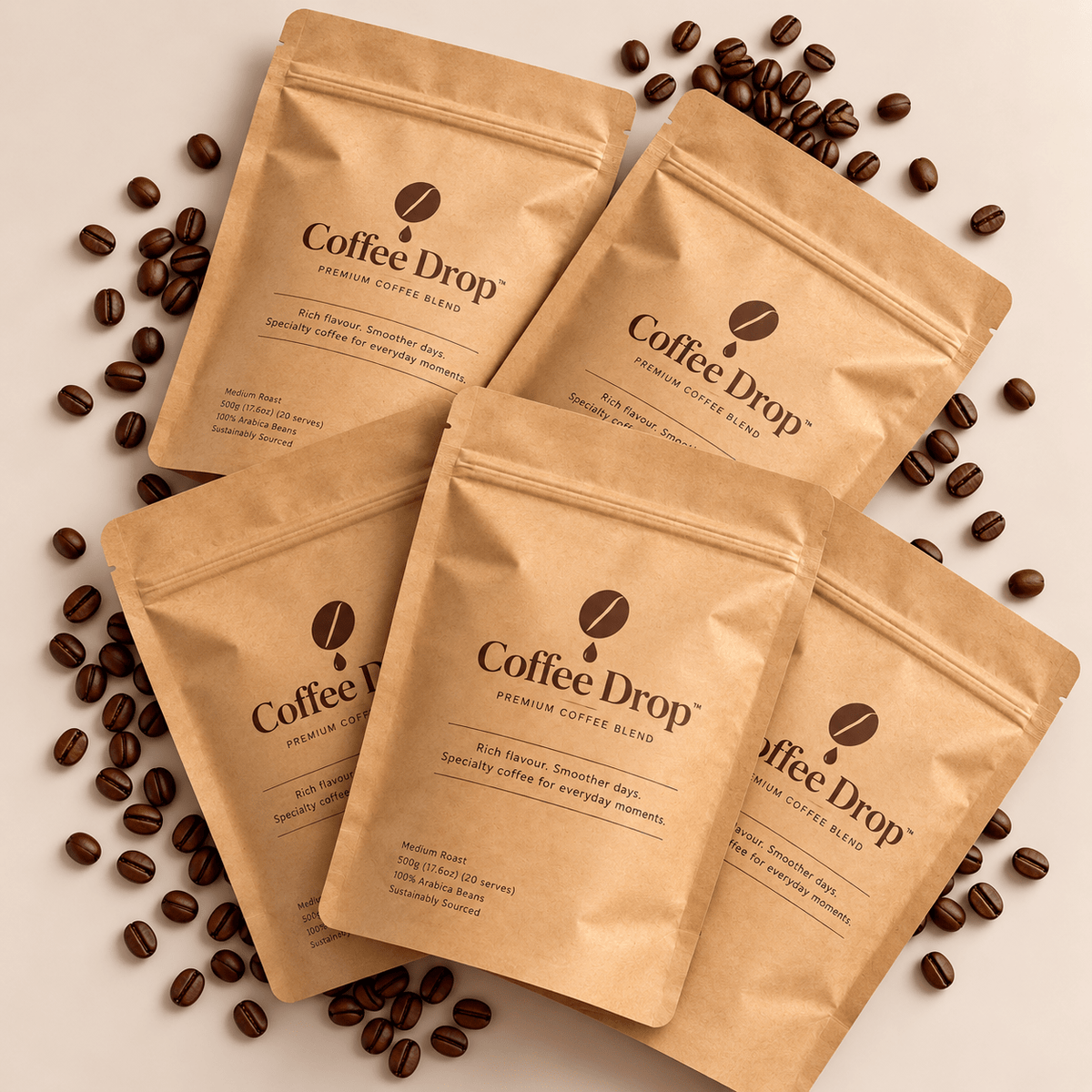 Kraft Paper Stand Up Pouch with Zipper (100 Pack) - PackQueen