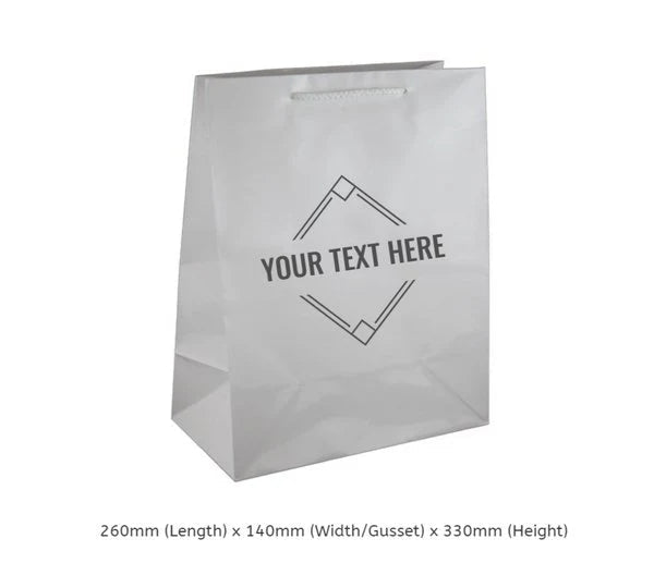 Medium - Matt White Paper Gift Bag (100 PACK) - PackQueen
