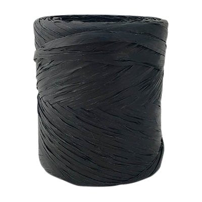 Poly Raffia Ribbon - Black (5mm x 200metres) - PackQueen