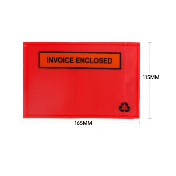 Printed Red Invoice Enclosed 115x165mm 1000pcs/CTN 70% Post Consumer Recycled - PackQueen