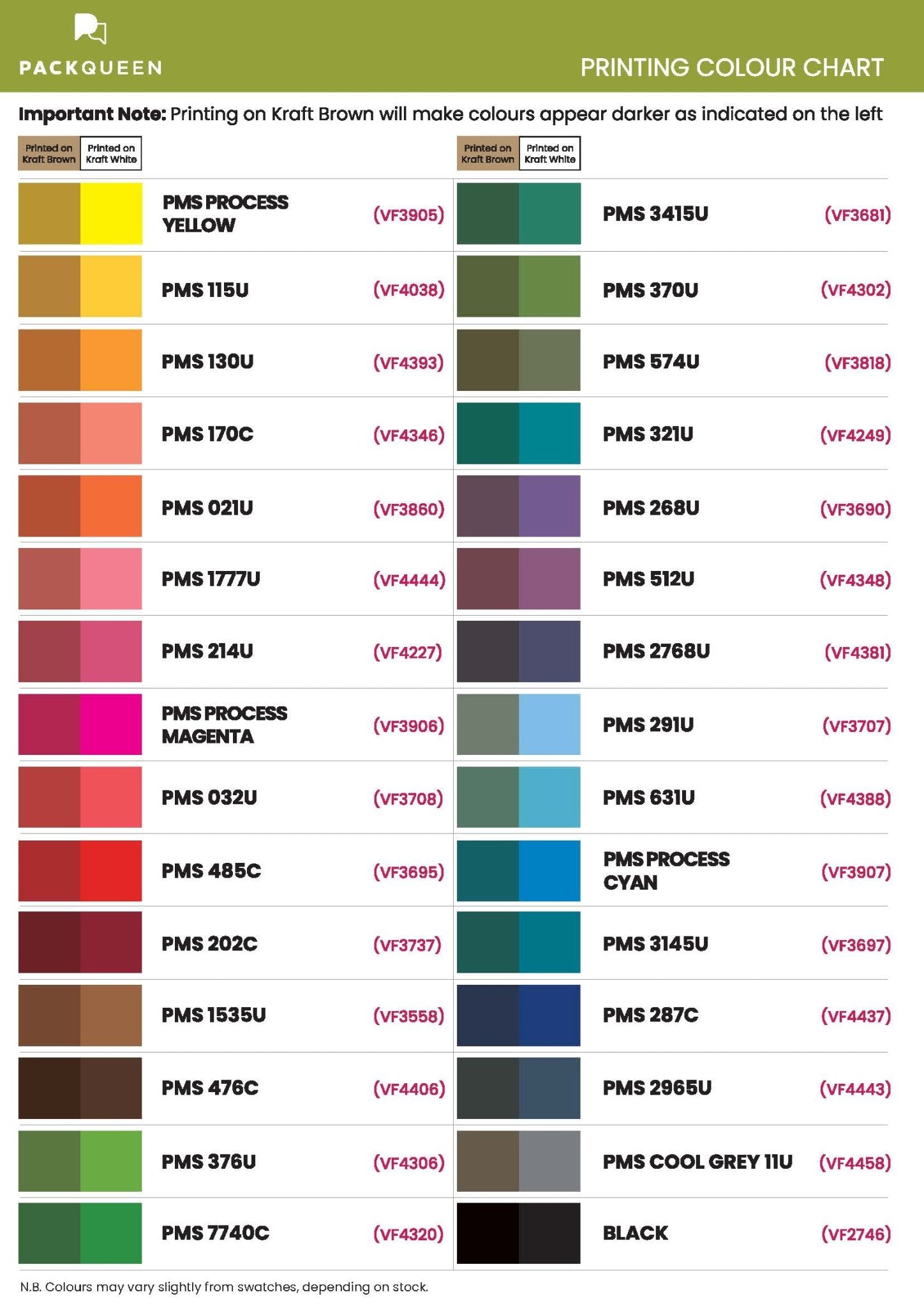 RSC Print Colour: To be Confirmed - PackQueen