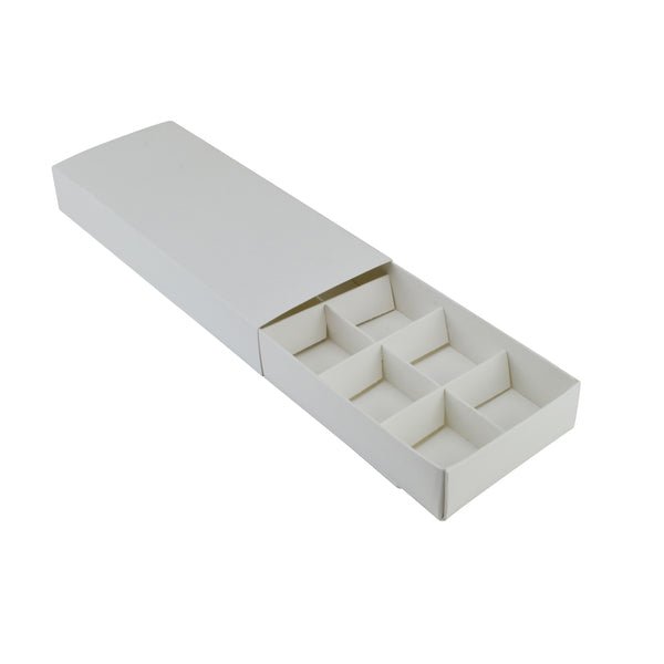 SAMPLE - 10 Pack Chocolate Box (Slide over cover) - Smooth White Paperboard - PackQueen