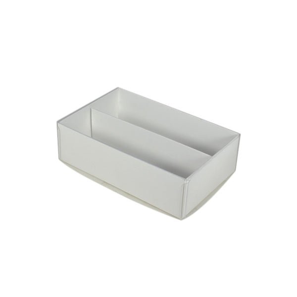 SAMPLE - 12 Macaron/12 Rectangle Gift Box with Clear Lid - Smooth White Paperboard (Optional Insert) - PackQueen