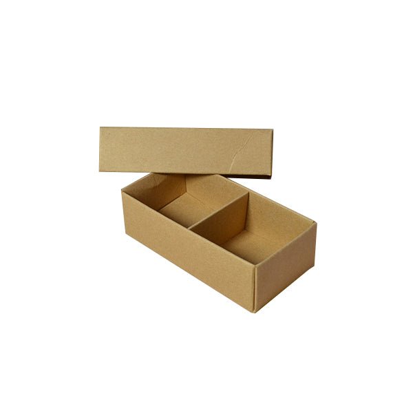 SAMPLE - 2 Macaroon & Choc Box - Kraft Brown Paperboard (285gsm) (Base, Insert & Lid) - PackQueen