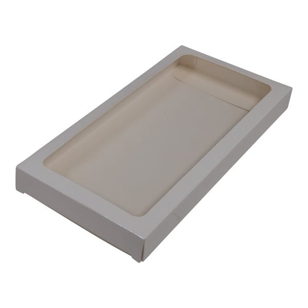 SAMPLE - 200mm Cookie Box - Gloss White One Piece Box with Clear Window - Paperboard - PackQueen