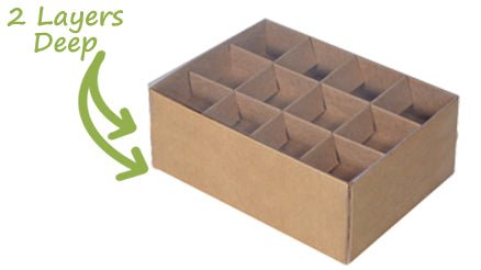 SAMPLE - 24 Pack Chocolate/Rectangle 24 Gift Box with Clear Lid - Kraft Brown Paperboard (Optional Lid) - PackQueen