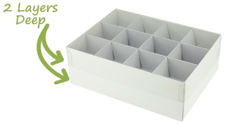 SAMPLE - 24 Pack Chocolate/Rectangle 24 Gift Box with Clear Lid - Smooth White Paperboard (Optional Lid) - PackQueen