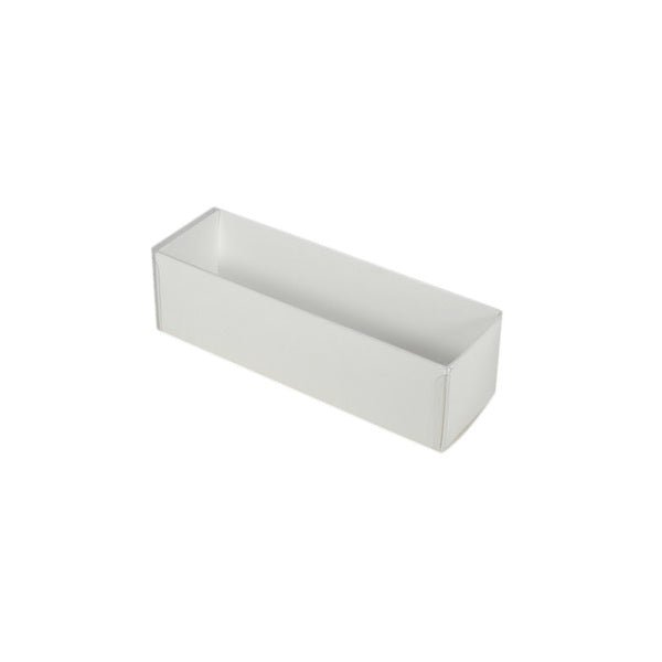 SAMPLE - 6 Macaron Box with Clear Lid - Smooth White Paperboard (Base & Clear Lid) - PackQueen