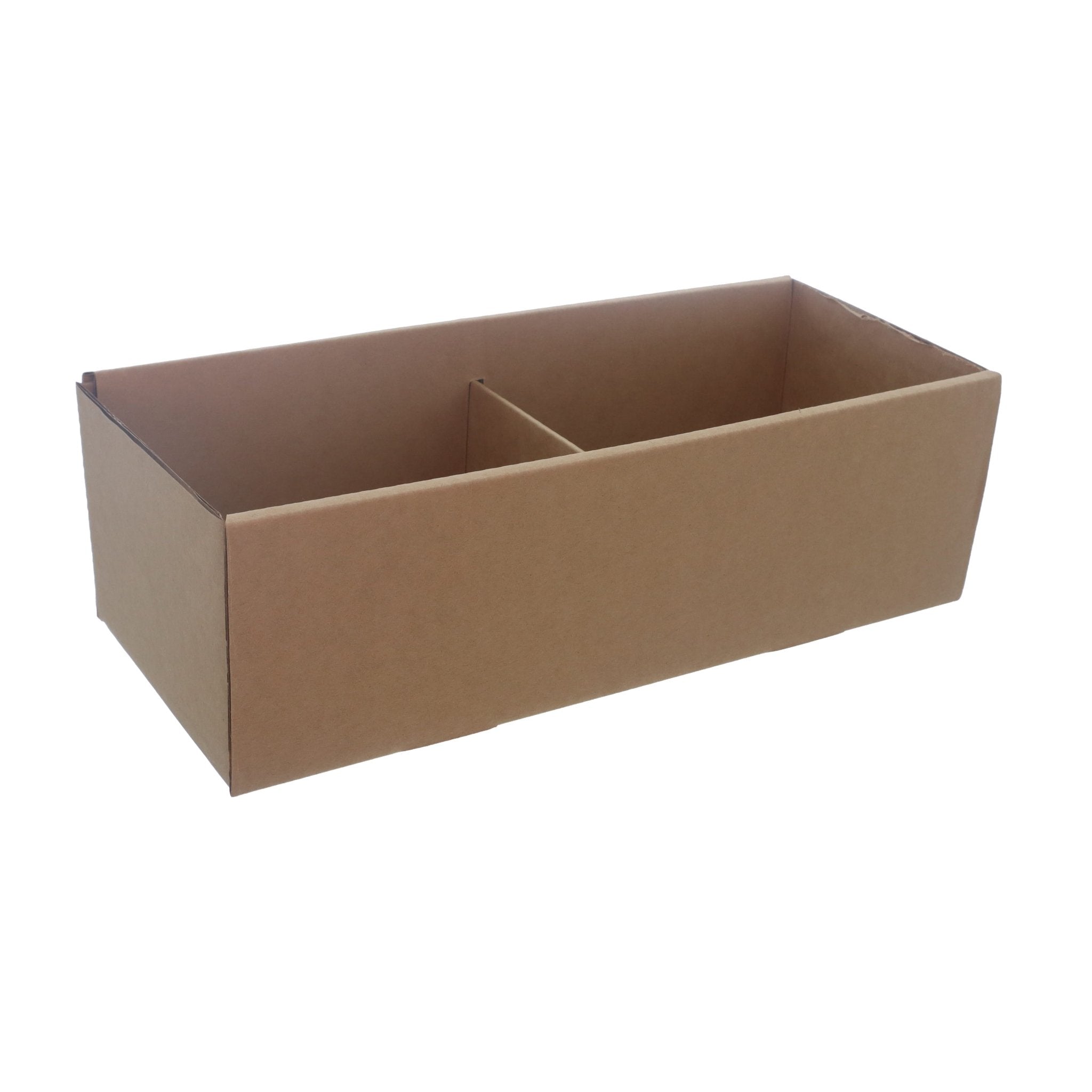 SAMPLE - B flute - Self Locking Tray 32833 with 1 Partition - Kraft Brown - PackQueen