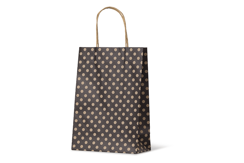 SAMPLE - Black Spot Kraft Junior Paper Bag - PackQueen