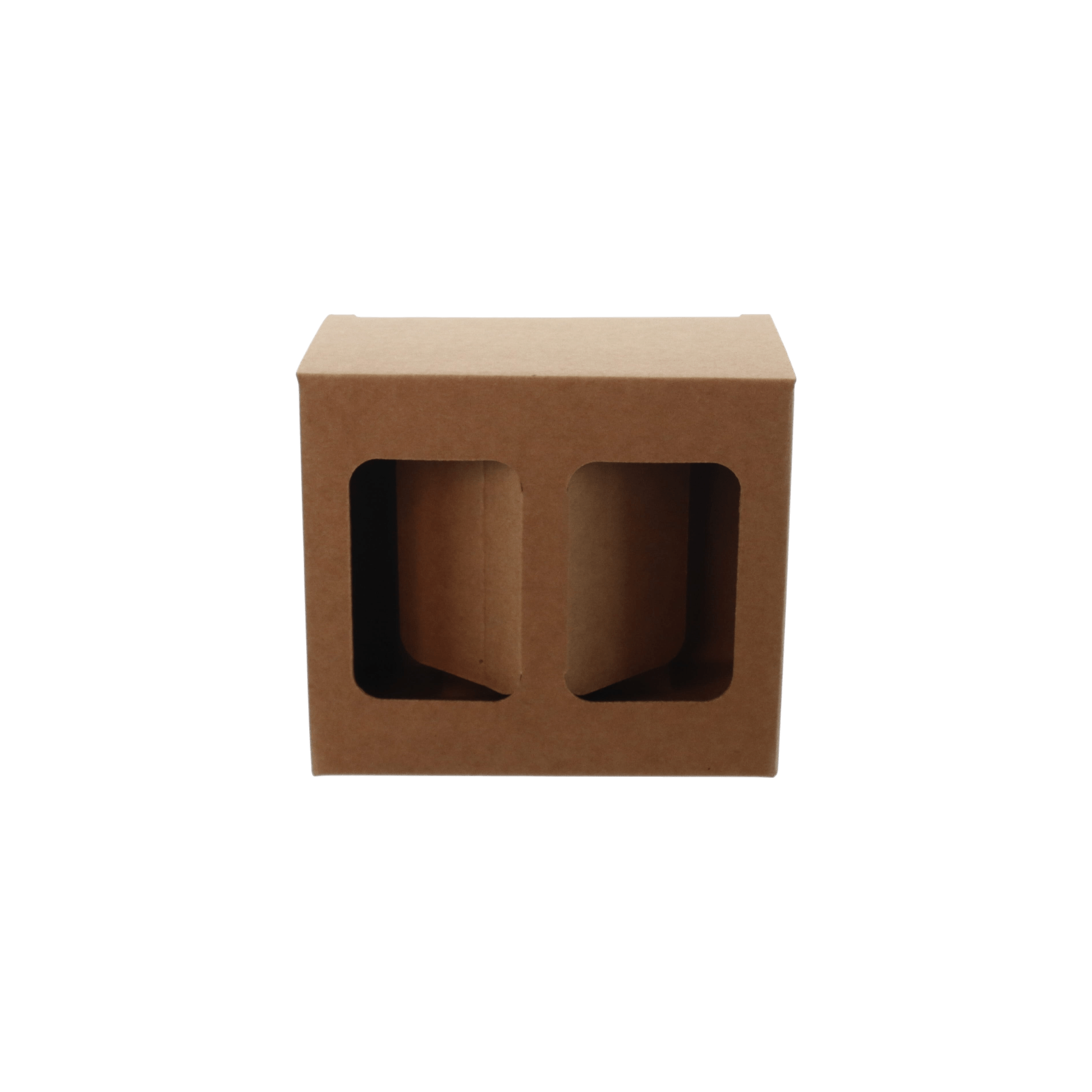 SAMPLE - E Flute - Two Window Gift Box 30201 - Kraft Brown - PackQueen