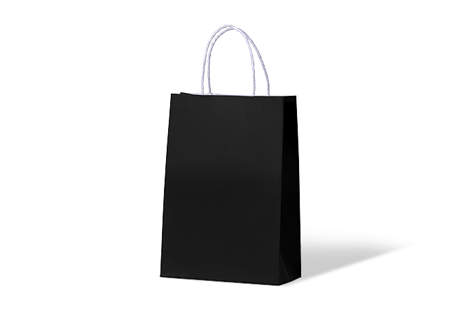 SAMPLE - Jet Black Kraft Paper Gift Bag Junior - PackQueen