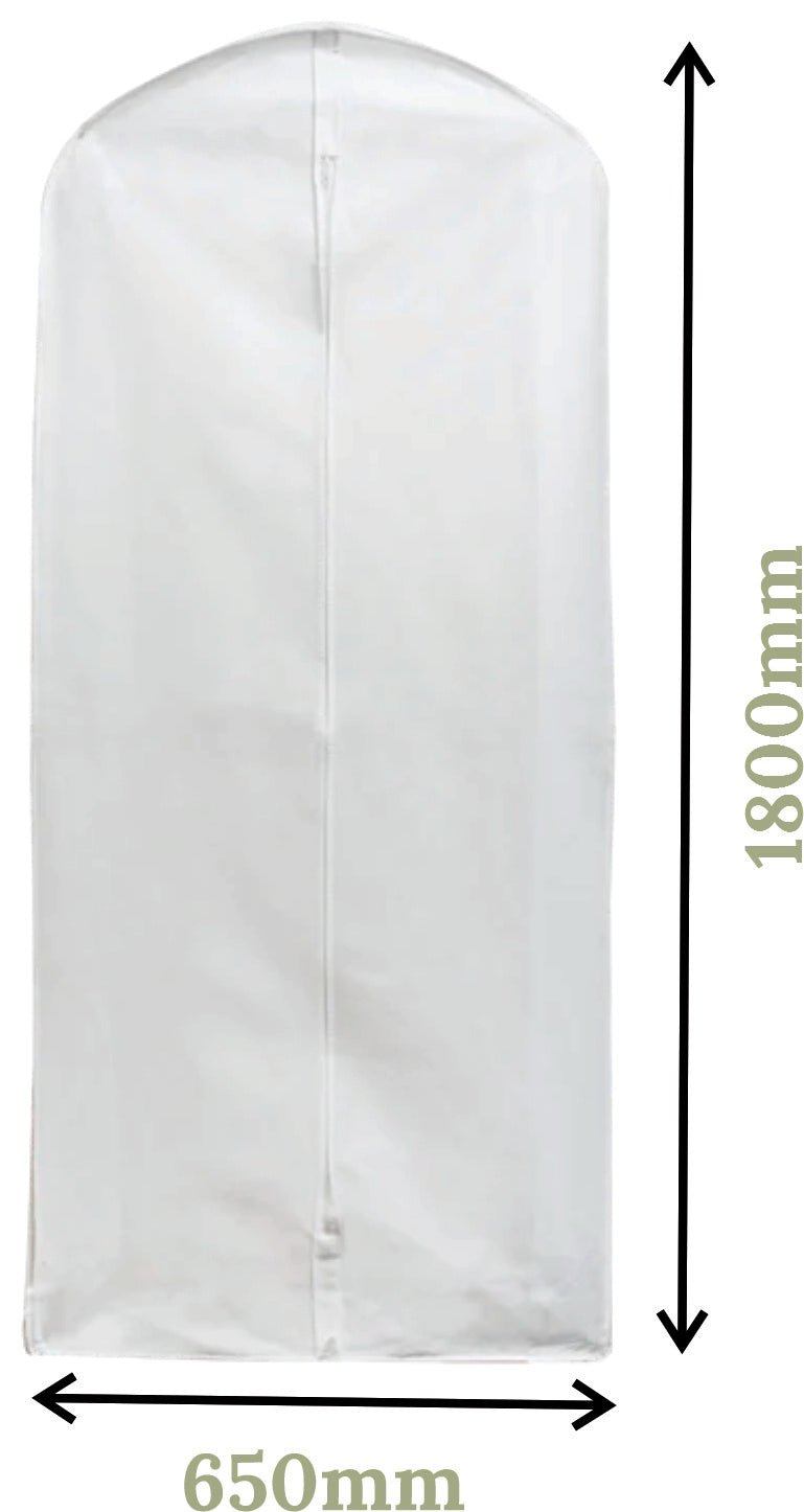 SAMPLE - Non Woven Extra Long White Garment Bag/ Dress and Bridal Cover - PackQueen