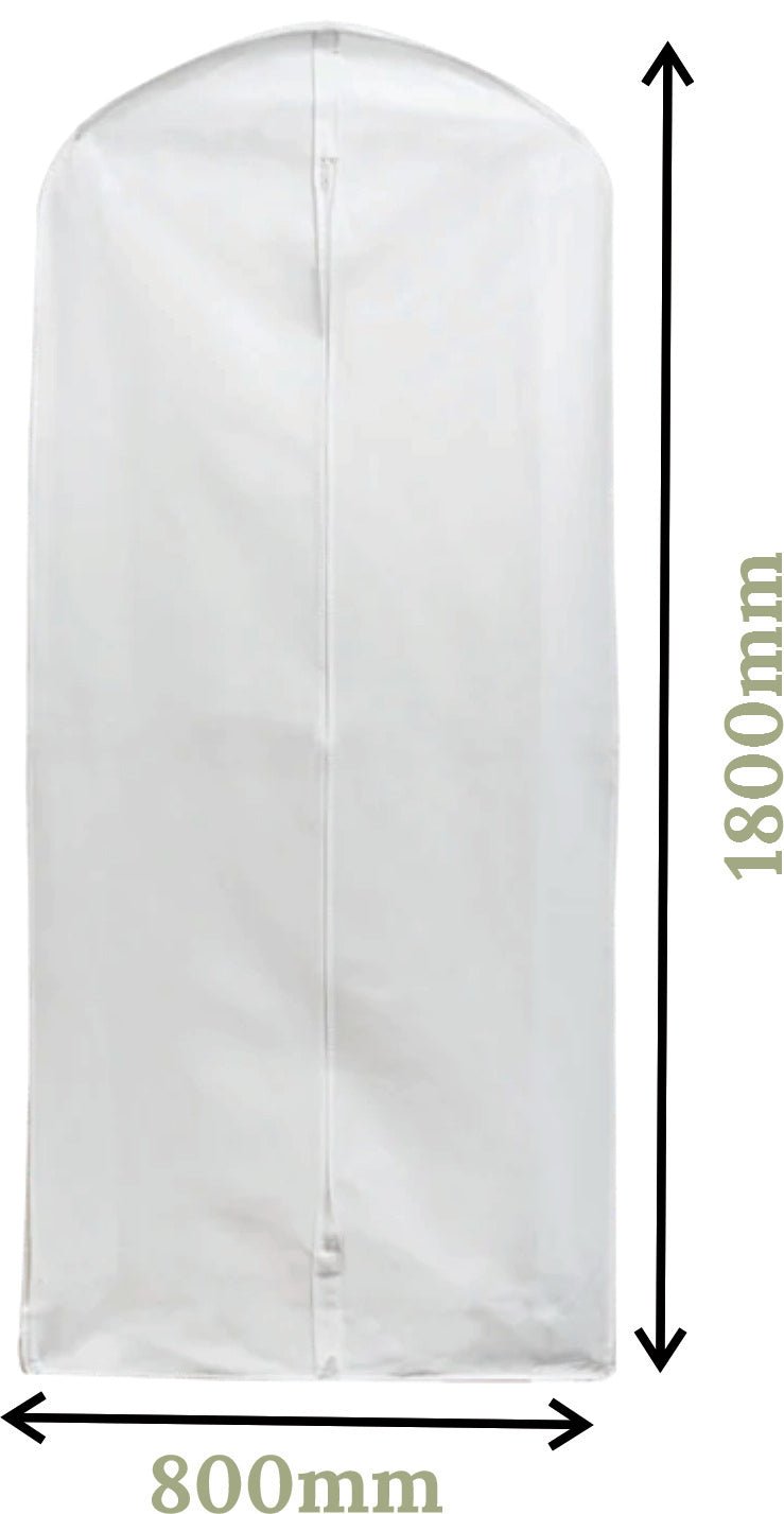 SAMPLE - Non Woven Extra Long with Gusset White Garment Bag/Dress and Bridal Cover - PackQueen