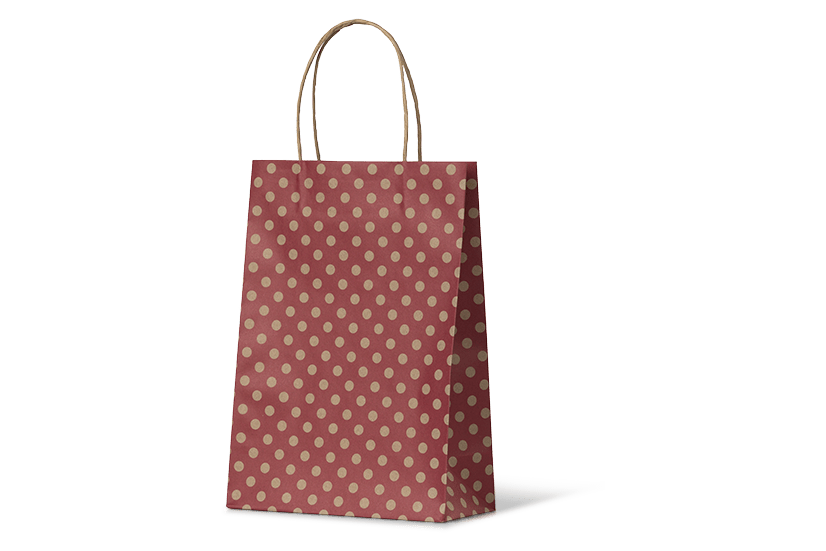SAMPLE - Red Spot Kraft Junior Paper Bag - PackQueen