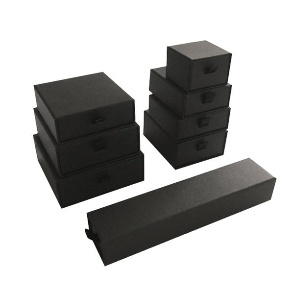Small Rectangle 80mm Drawer Rigid Jewellery Box - Ring & Pendant (Sleeve, Base & Removable Insert) - PackQueen