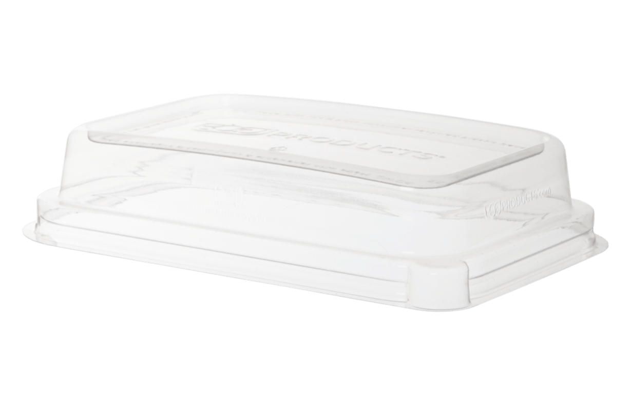 Sugarcane Worldview Rectangle Take Away Container Lids - Assorted Sizes Available - PackQueen