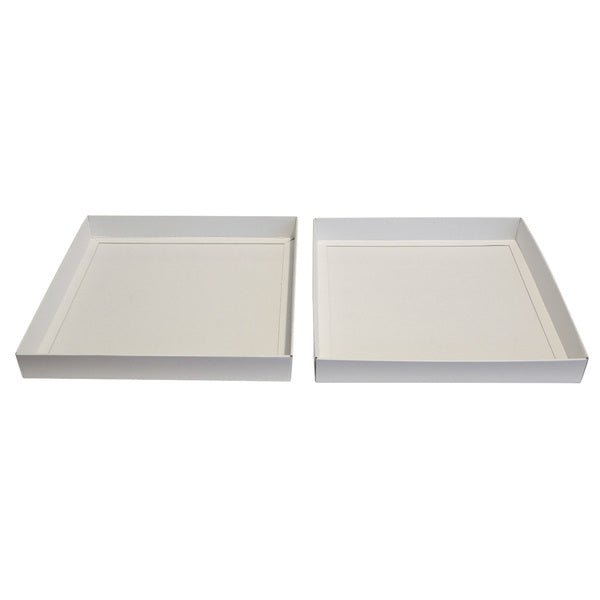 Two Piece 400mm Square Cardboard Gift Box (Base & Lid) 50mm High - PackQueen