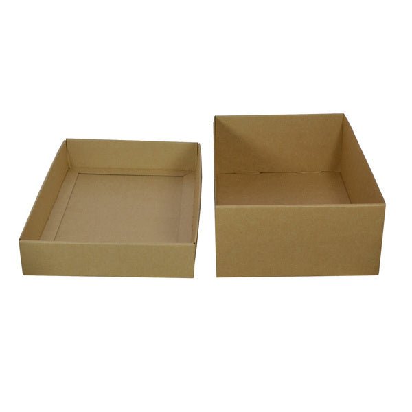 Two Piece Cardboard Shoe Box - 100mm High (Base & Lid) - PackQueen