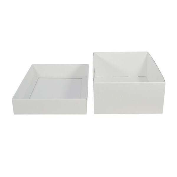 Two Piece Cardboard Shoe Box - 100mm High (Base & Lid) - PackQueen
