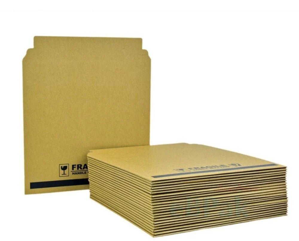 Vinyl Record Rigid Envelope Mailer for 12 inch Black Vinyl EP with Peal & Seal - PackQueen