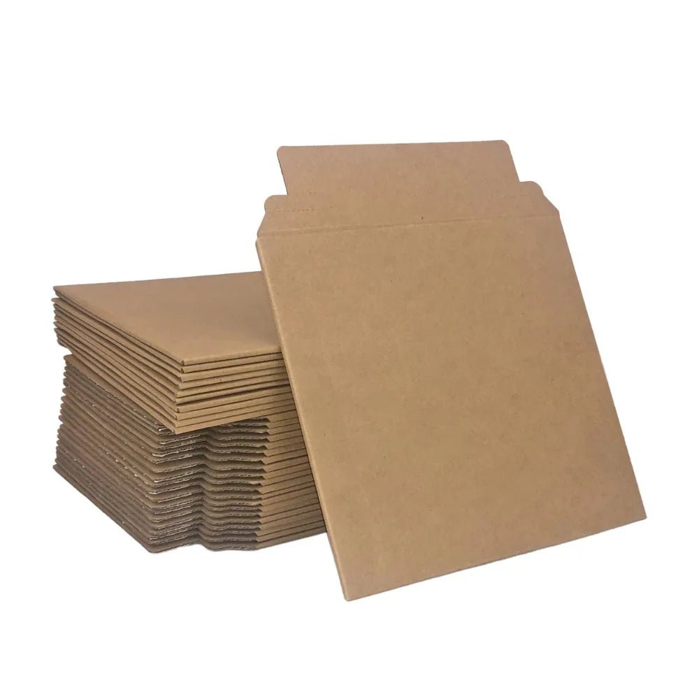 Vinyl Record Rigid Envelope Mailer for 12 inch Vinyl EP Plain with Peal & Seal (100 Pack) - PackQueen