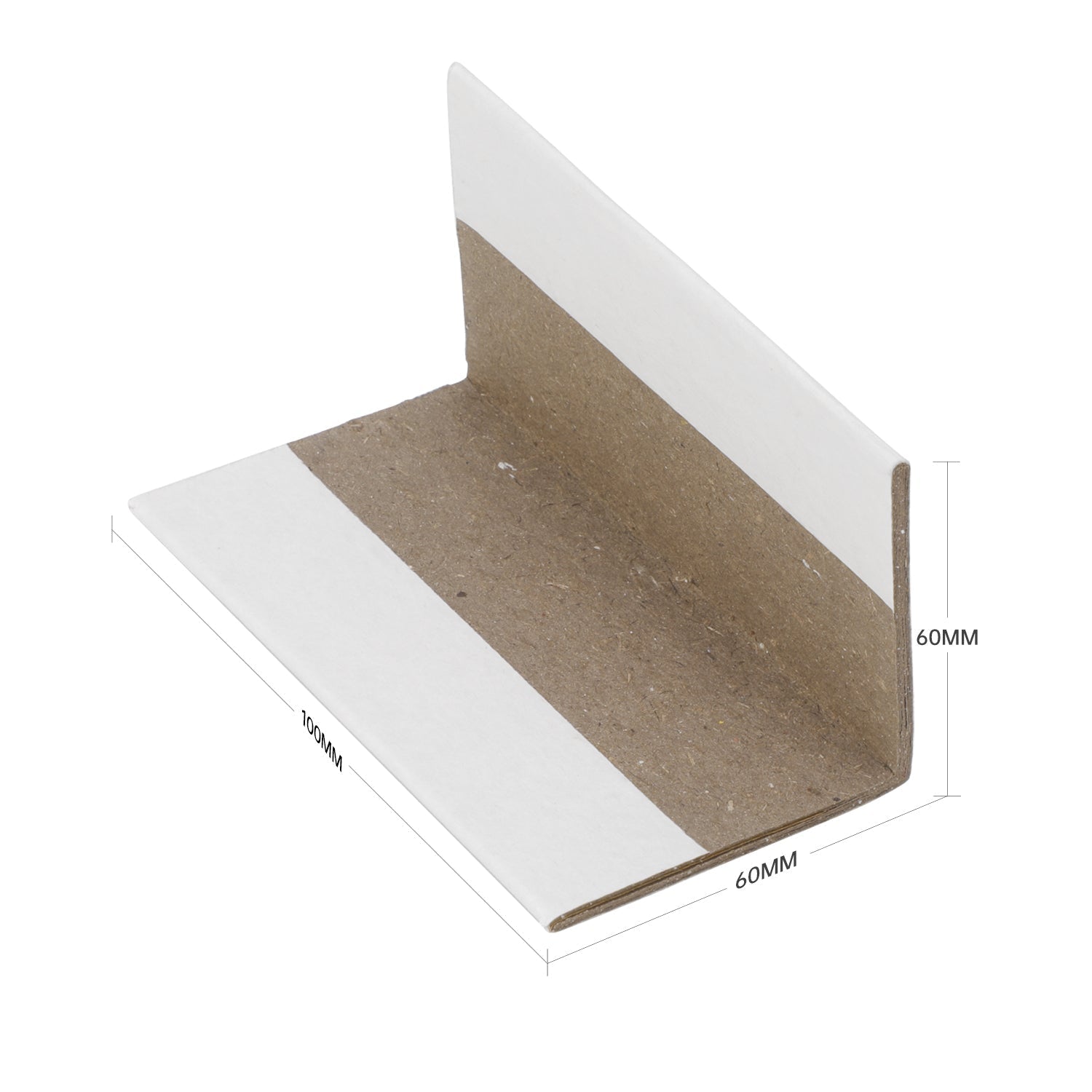 White Cardboard Edge Protectors 60x60x100mm - 400 Pack - PackQueen