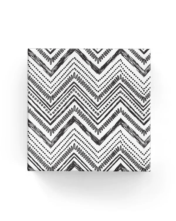 Wrapping Paper - 600mm x 40metres - Chevron Sketch on Gloss Black - PackQueen