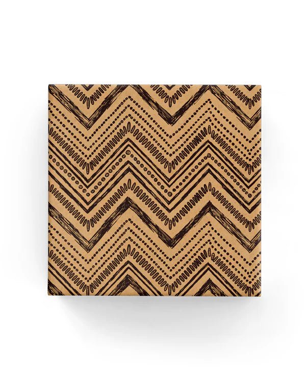 Wrapping Paper - 600mm x 40metres - Chevron Sketch on Kraft Black - PackQueen