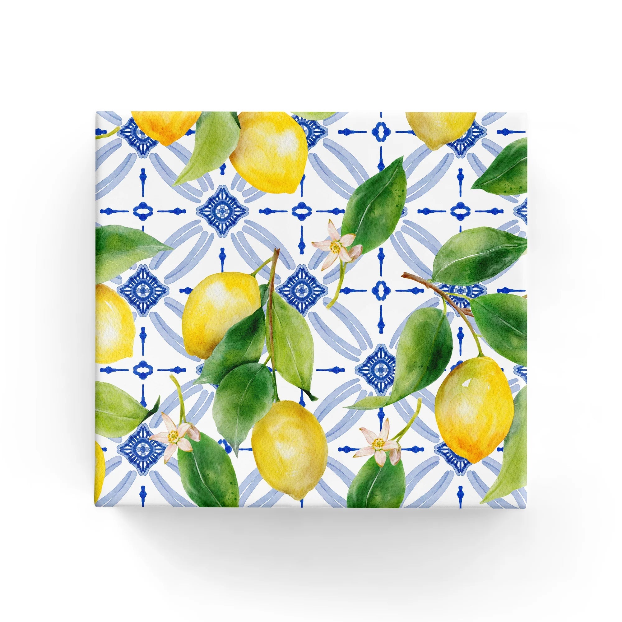 Wrapping Paper - 600mm x 40metres - Lemon Blue Tile - PackQueen