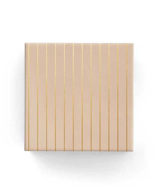 Wrapping Paper - 600mm x 40metres - Pinstripe - Beige Gold - PackQueen
