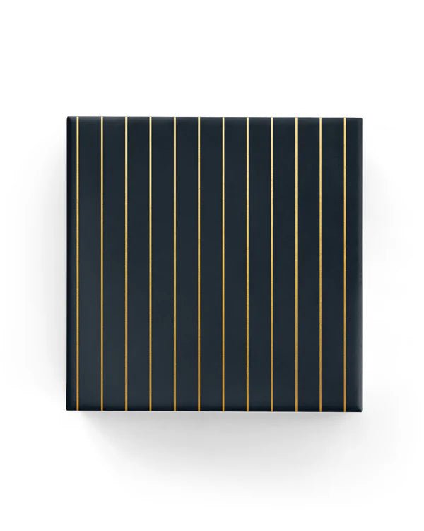 Wrapping Paper - 600mm x 40metres - Pinstripe - Black Gold - PackQueen