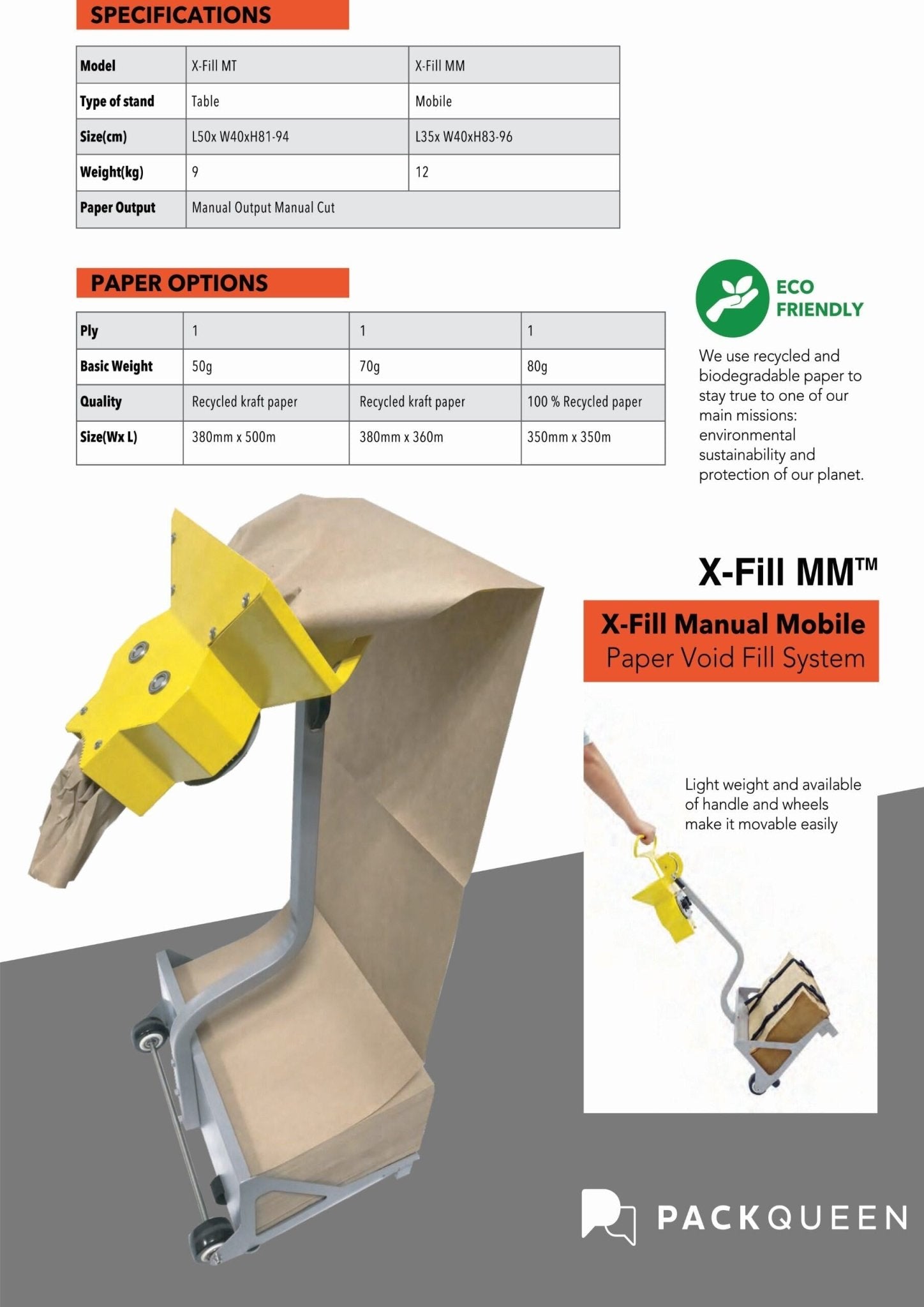 XFM - 100T (X - Fill Manual Paper Void Fill Machine, Table Stand) - PackQueen