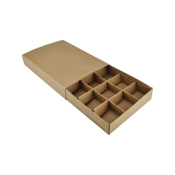 12 Pack Chocolate Box (Slide over cover) - Paperboard (285gsm) - PackQueen