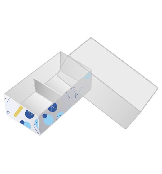 2 Pack Chocolate Box with Clear Lid - Paperboard (285gsm) (Base, Insert & Clear Lid) - PackQueen