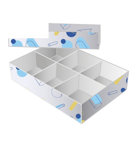 6 Macaroon & Choc Box - Paperboard (Base, Insert & Lid) - PackQueen