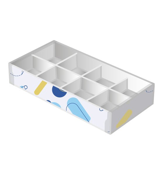 8 Pack Chocolate Box with Clear Lid - Paperboard (285gsm) (Base, Insert & Clear Lid) - PackQueen