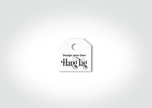 Custom Hang Tags Beveled 80 x 80mm - White with Full Colour Print (400gsm) - PackQueen