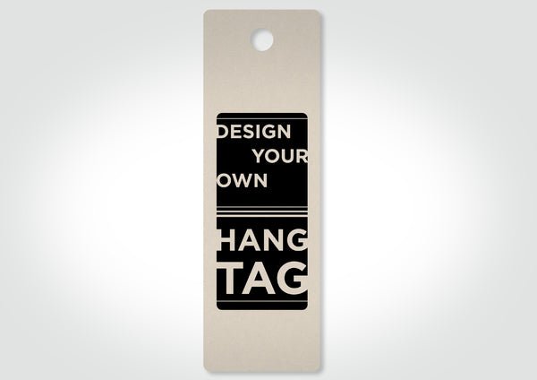 Custom Hang Tags Rectangle 50 x 155mm - Kraft Brown with One Colour Black Print (400gsm) - PackQueen