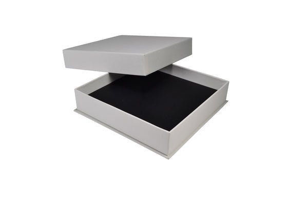 CUSTOM PRINTED Rigid Linen Necklace Jewellery Box - White - PackQueen