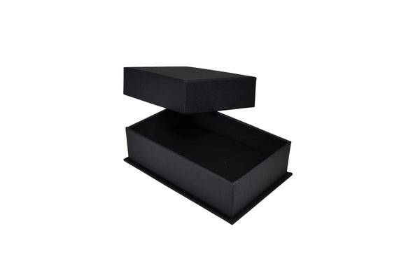 CUSTOM PRINTED Rigid Linen Pendant Jewellery Box - Charcoal Black - PackQueen