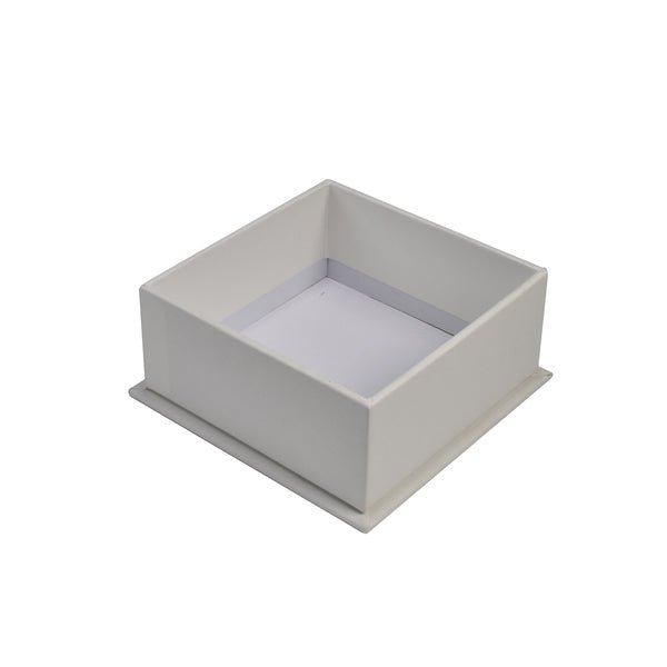 CUSTOM PRINTED Square Rigid Linen Jewellery Box - White - PackQueen
