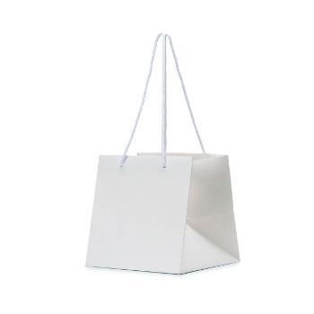 Large Matt White Laminated European Flower Carrier Gift Bag (100 PACK) - PackQueen