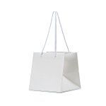 Large Matt White Laminated European Flower Carrier Gift Bag (100 PACK) - PackQueen