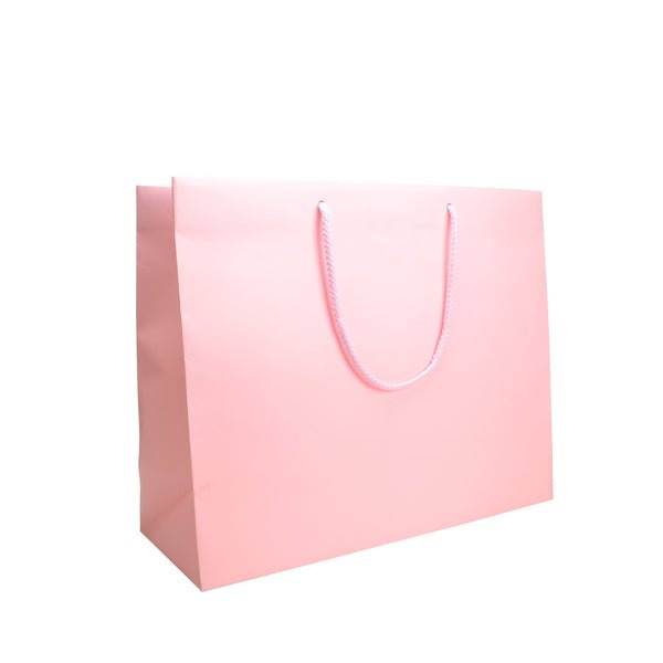 Large - Matt White Laminated European Gift Bag - 50 Pack - PackQueen