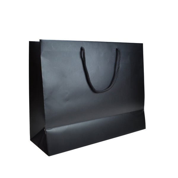 Large - Matt White Laminated European Gift Bag - 50 Pack - PackQueen